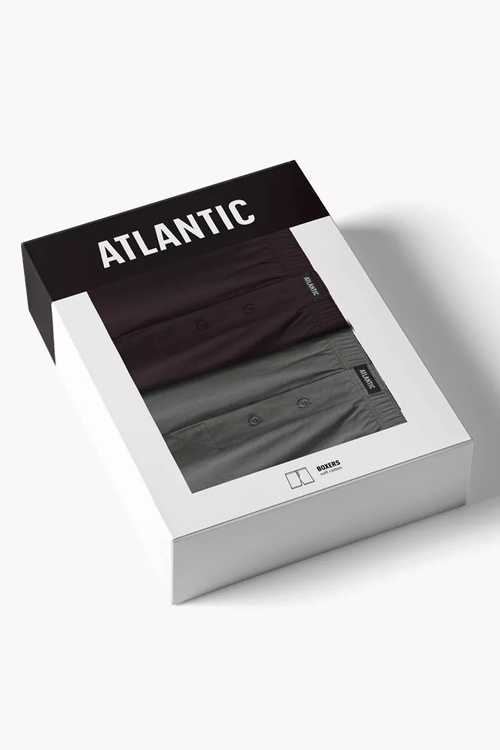 Atlantic 2MBX-054 2-pack Majtki bokserki, wino/khaki