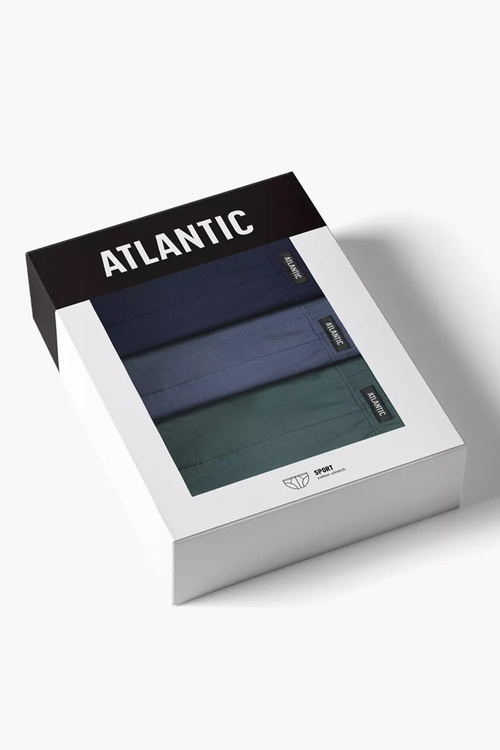 Atlantic 3MP-132 3-pack Majtki slipy, cobalt/denim/ciemnozielony