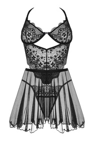Beauty Night Dark Mirage chemise BN6744 Нічна комплект майка + стрінги, чорний