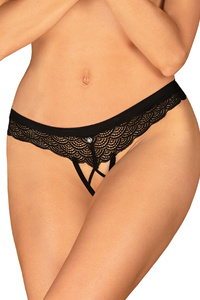 Obsessive Chemeris crotchless panties Majtki figi otwarte, czarny
