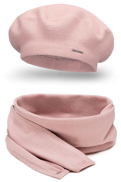 Vivisence 7005Kmpl Komplet beret+szalik, różowy
