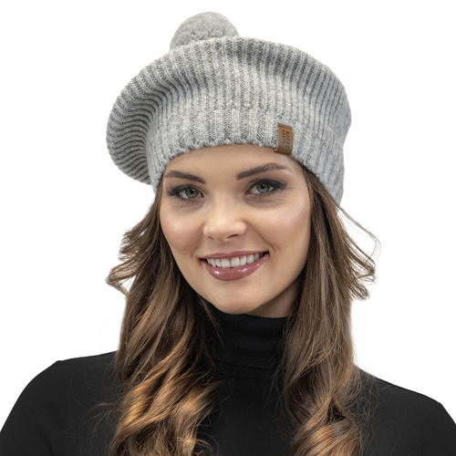 Vivisence 7074 Nakrycie głowy beret, jasnoszary
