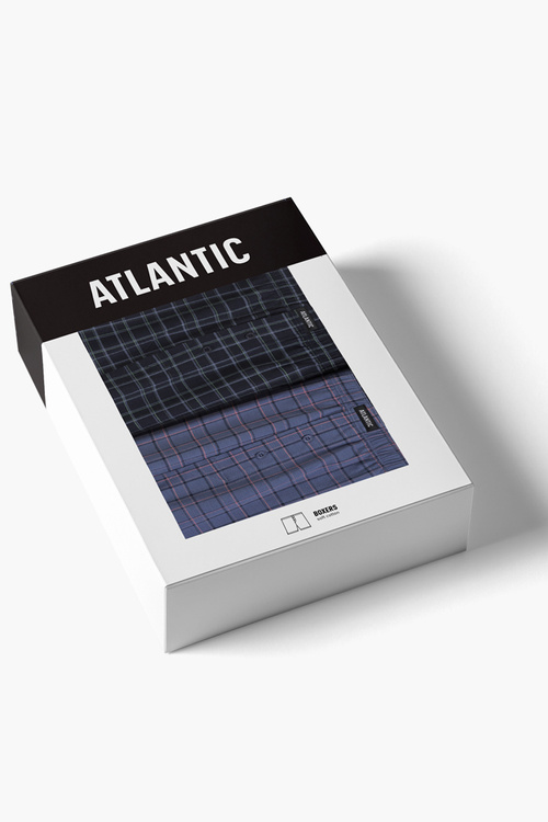 Atlantic 2MBX-091 2-pack Majtki bokserki, granat/denim