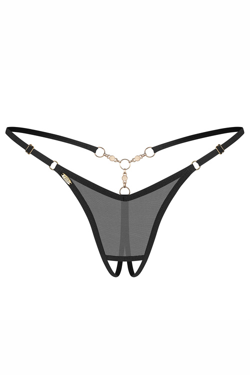 Obsessive Oxaria crotchless thong Majtki stringi otwarte, black