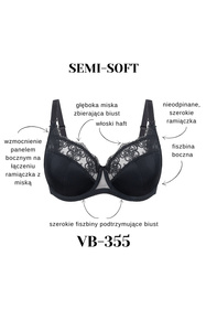 Vena VB-355 Biustonosz półusztywniany, czarny