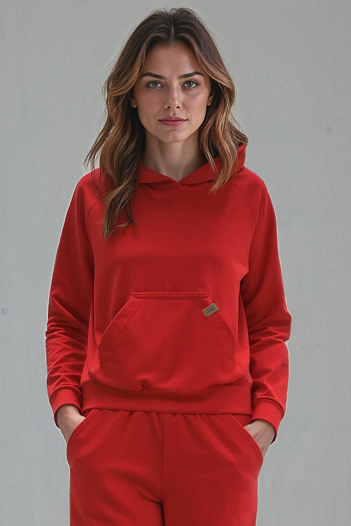 Vivisence 9003 Bluza nierozpinana, czerwony