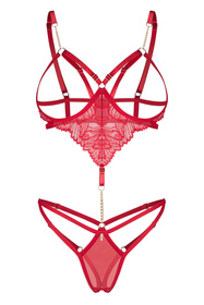 Obsessive Matildea crotchless teddy Body sexy, czerwony