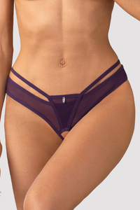 Obsessive Vibres crotchless thong Majtki stringi otwarte, violet