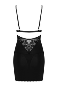 Obsessive Maderris chemise Nocna komplet koszulka + stringi, czarny