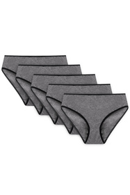 Vivisence 4016 5-pack Majtki figi, gumka czarna: grafit