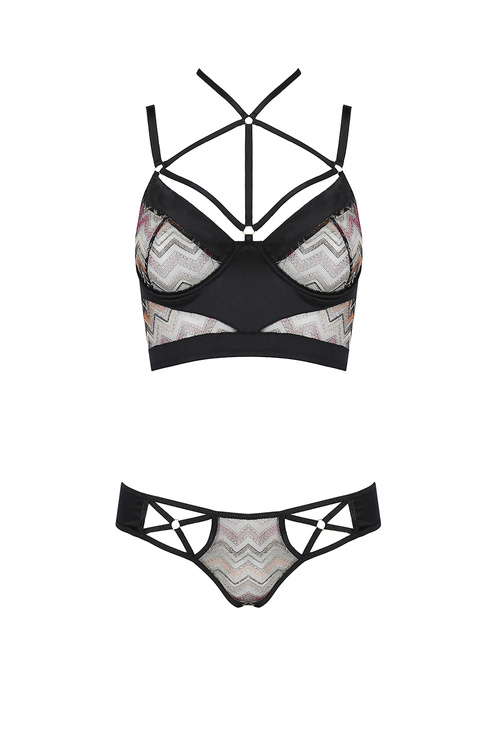 Casmir Lagerta set Nocna komplet biustonosz + figi, black