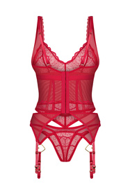 Obsessive Cupide Desir corset Gorset sexy, red