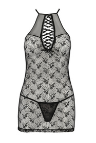 Passion Azalia chemise Nocna komplet koszulka + stringi, black