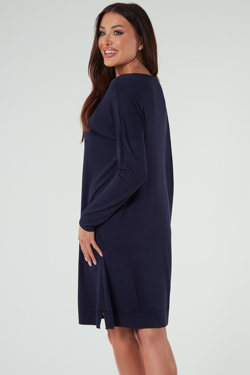 Italian Fashion Akord tunika dł.r. Sukienka homewear, granat