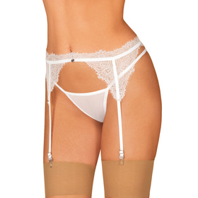 Obsessive Bianelle garter belt Pas do pończoch niski, biały