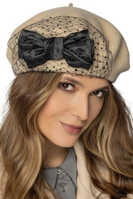 Vivisence 7081 Nakrycie głowy beret, beżowy
