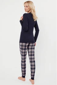 Italian Fashion Dona dł.r. dł.sp. Nocna piżama, granat/druk