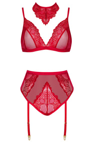 Beauty Night Cristalyn set BN6756 Нічна комплект: бюстгальтер + трусики, червоний
