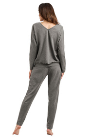 Italian Fashion Karina dł.r. dł.sp. Dres homewear, śr.melanż