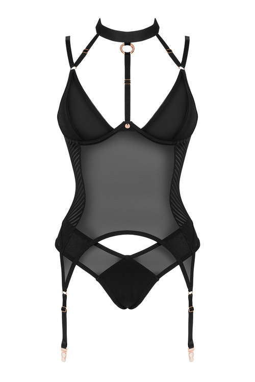 Obsessive Brasica corset Gorset sexy, czarny