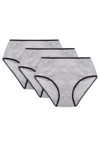 Vivisence 4017 3-pack Трусики високі трусики, чорна гумка: сірий