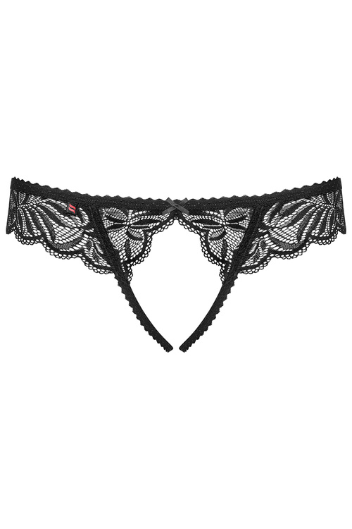 Obsessive Contica crotchles thong Majtki stringi, czarny