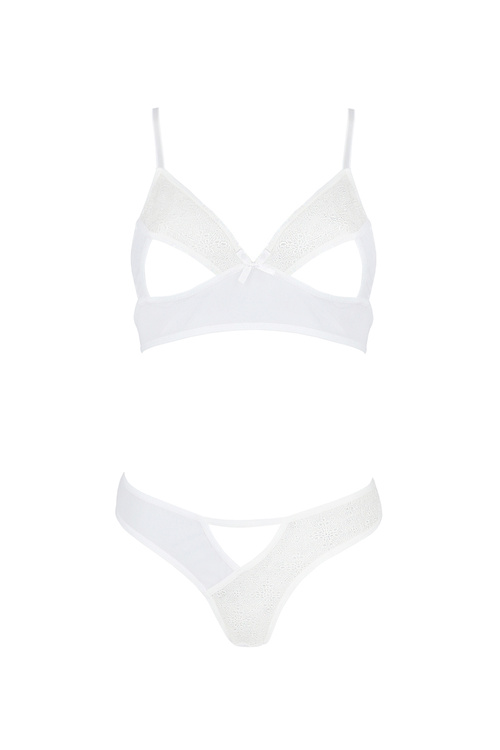 Avanua Adelina set Nocna komplet biustonosz + stringi, white