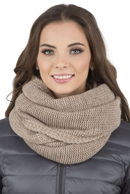 Vivisence 7014 Kmpl+R Komplet czapka+komin+rękawiczki, beżowy
