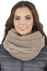 Vivisence 7014Kmpl Komplet czapka+komin, beżowy