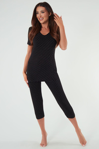 Italian Fashion Puntini kr.r. sp.3/4 Nocna piżama, druk/czarny