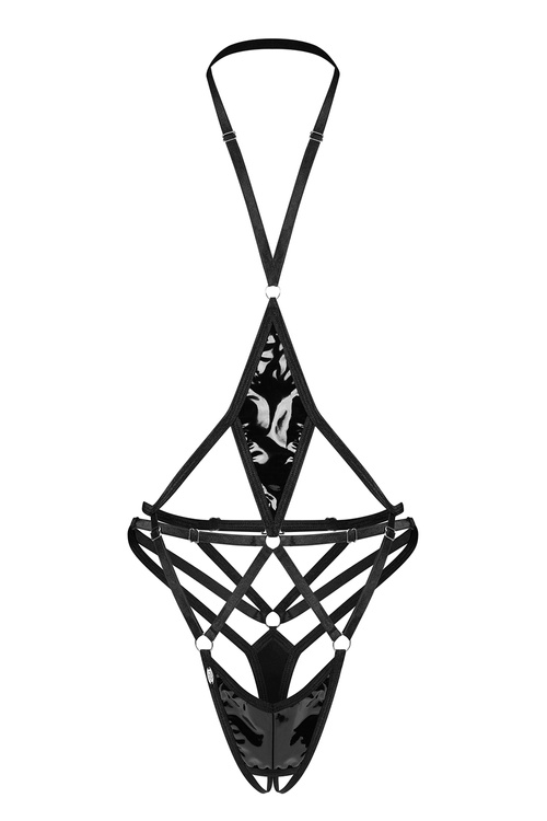 Obsessive Keira Lise crotchless teddy Body sexy, czarny