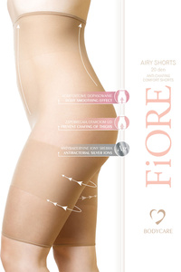 Fiore Airy Shorts 20 DEN bermudy przeciw otarciom Wyrób pończoszniczy bermudy, nude