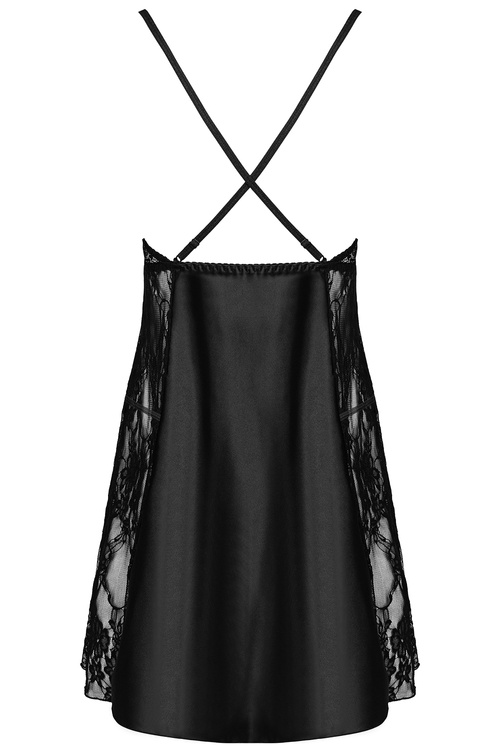 Beauty Night Delight chemise BN6627 Нічна комплект майка + стрінги, чорний