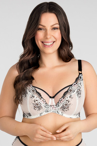 Gorsenia K840 Black-White Biustonosz miękki, biały
