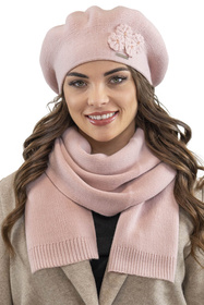 Vivisence 7006Kmpl Komplet beret+szalik, różowy