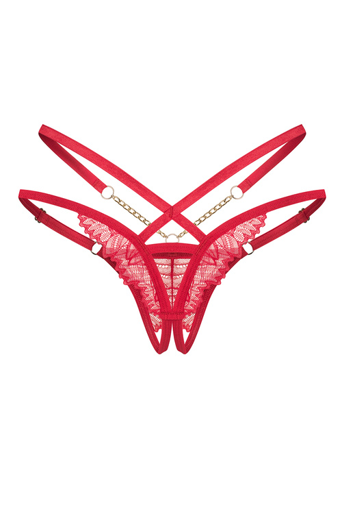 Obsessive Matildea crotchless thong Majtki stringi otwarte, czerwony