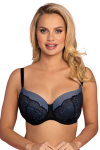 Vena VB-438 Biustonosz usztywniany, czarny-jeans