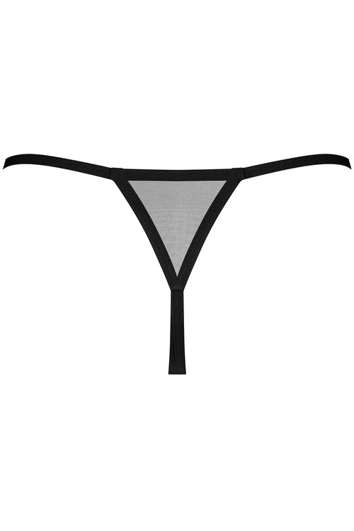 Obsessive Novenes crotchless thong Majtki stringi otwarte, black