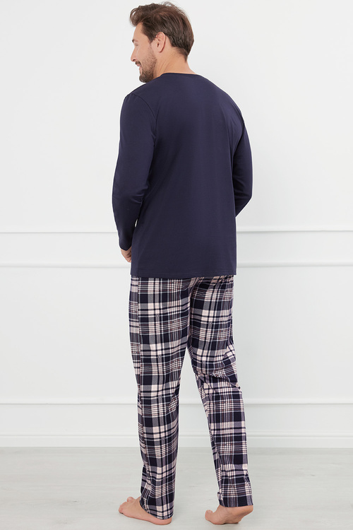 Italian Fashion Edwin dł.r. dł.sp. Nocna piżama, granat/druk