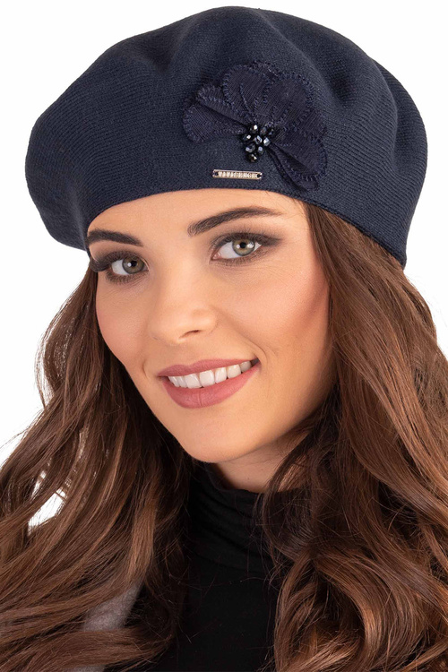 Vivisence 7036Kmpl Komplet beret+szalik, granatowy