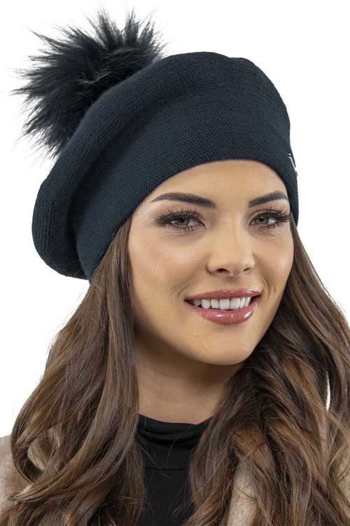 Vivisence 7035Kmpl Komplet beret+szalik, granatowy