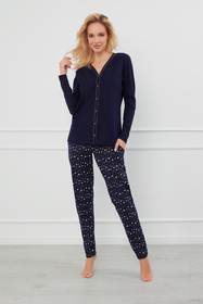 Italian Fashion Libra dł.r. dł.sp. Nocna piżama, granat/druk