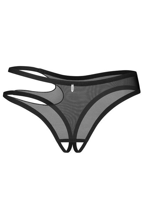Obsessive Saturis crotchless thong Majtki stringi otwarte, czarny