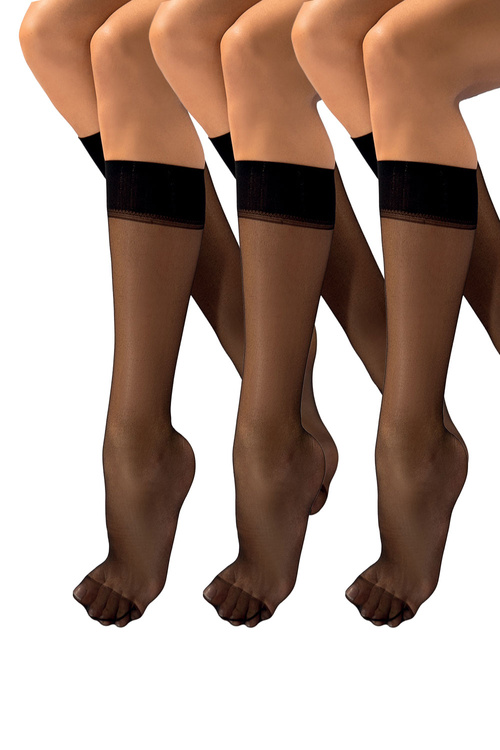 Vivisence 8400 3-pack Classic 20 DEN Wyrób pończoszniczy podkolanówki, nero