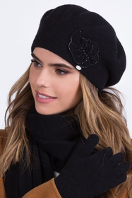 Kamea Justa Nakrycie głowy beret, czarny