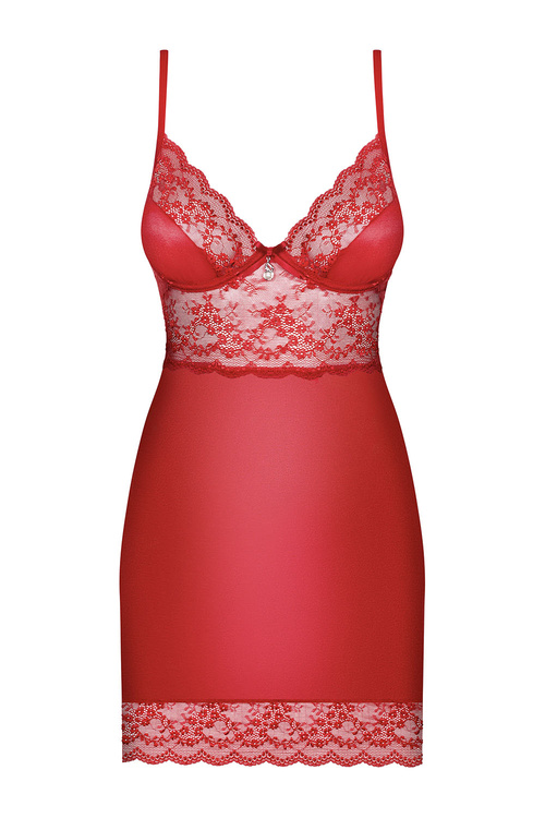 Obsessive Lovica chemise Nocna komplet koszulka + stringi, czerwony