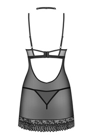 Obsessive Donarella chemise Nocna komplet koszulka + stringi, black