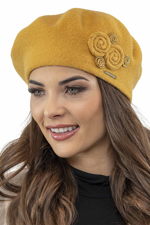 Vivisence 7037 Nakrycie głowy beret, miodowy