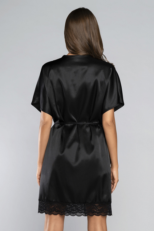 Italian Fashion Dotyk kr.r Nocna szlafrok, czarny