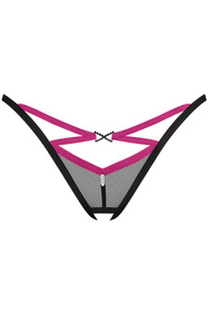Obsessive Novenes crotchless thong Majtki stringi otwarte, black